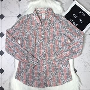 J. Crew floral design button down shirt size Small